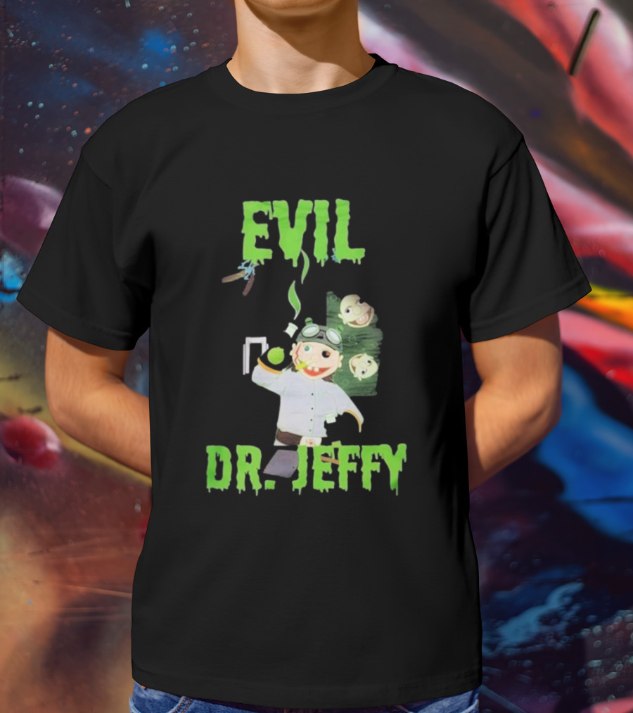 Evil Dr. Jeffy SML Mad Scientist Character With Green Smoke And Zombie Heads T-Shirt