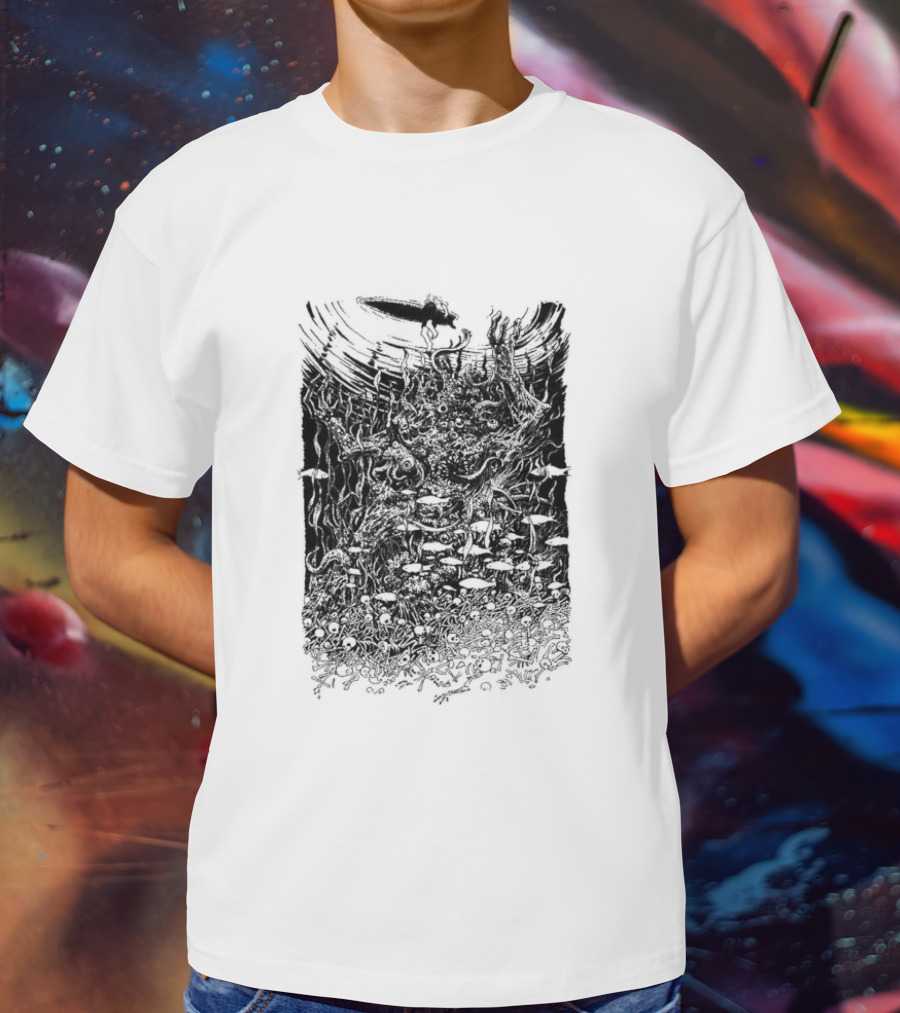 Under The Surface Yue Feng Subterranean World With Mushrooms And Roots T-Shirt