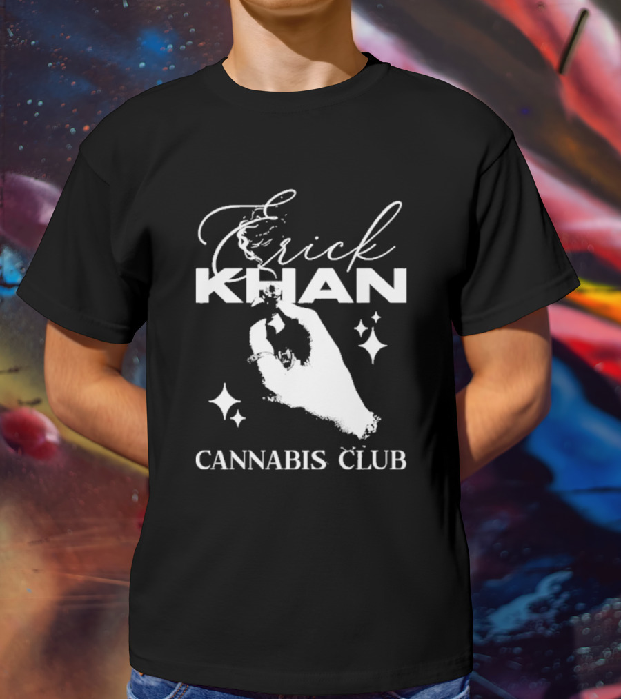 Erick Khan Cannabis Club Smoking Hand With Stars T-Shirt