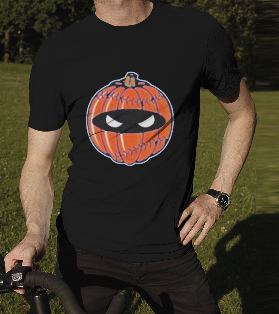 New York Mets Pitching Ninja Baseball Pumpkin Playoffs T-Shirt