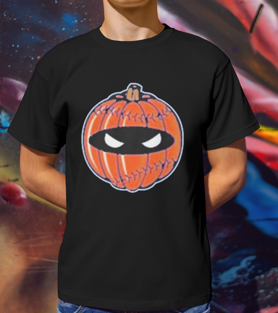 New York Mets Pitching Ninja Baseball Pumpkin Playoffs T-Shirt