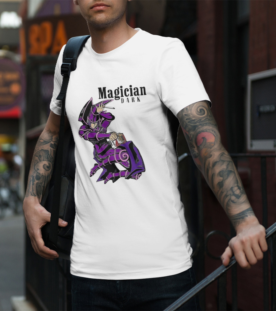 Magician Dark Smoking Mage Card Pose T-Shirt