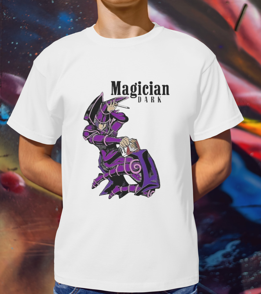 Magician Dark Smoking Mage Card Pose T-Shirt