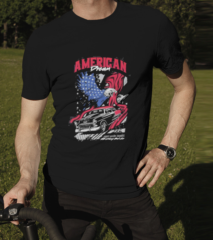 American Dream Eagle With Classic Chevy And Stars T-Shirt