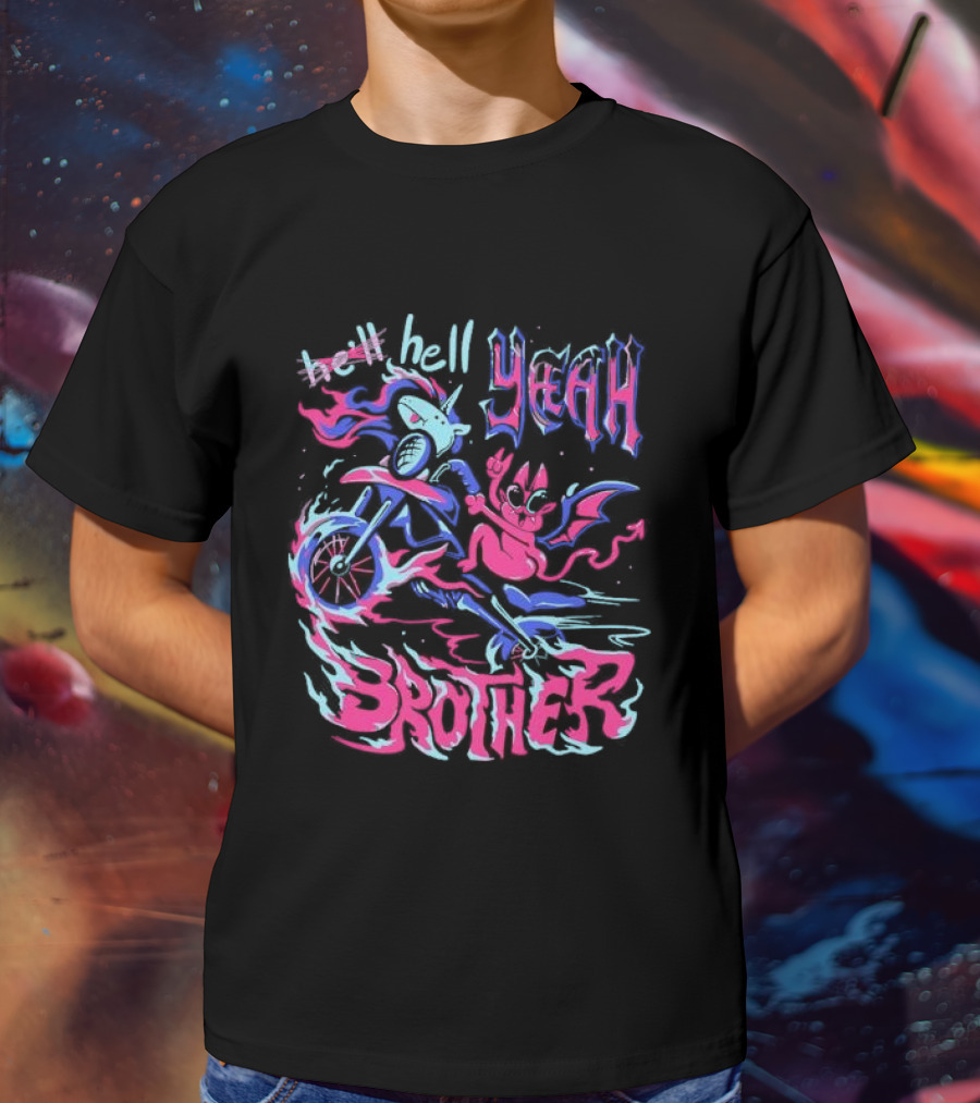 Hell Yeah Brother K Duffles Unicorn Motorcycle Adventure T-Shirt