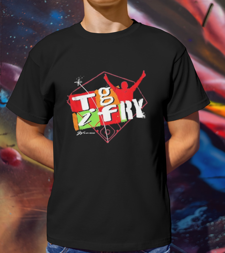 T.g.i.fry 2 Player Celebration Baseball Field T-Shirt