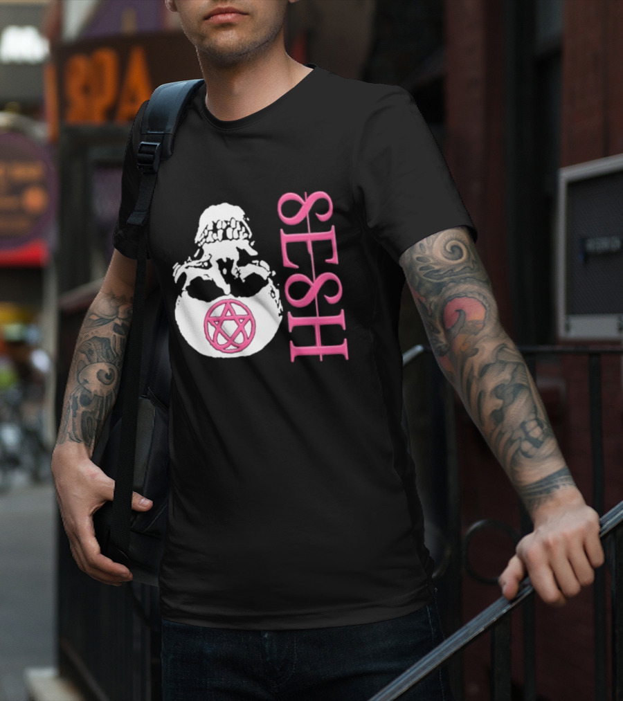 Team SESH Seshagram Skull With Pentagram T-Shirt