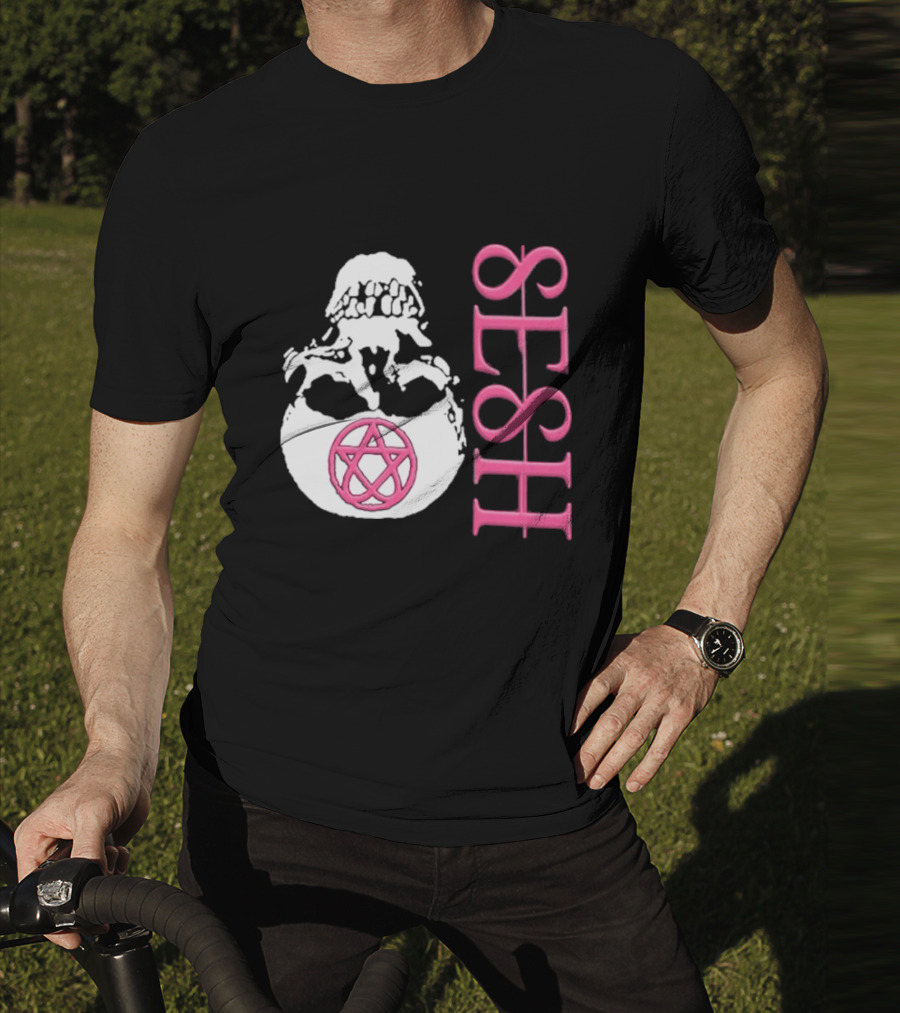 Team SESH Seshagram Skull With Pentagram T-Shirt