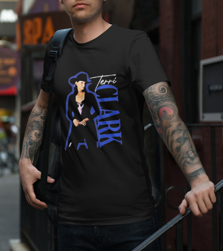 Terri Clark Fearless Vintage Black Hat And Blue Lettering T-Shirt