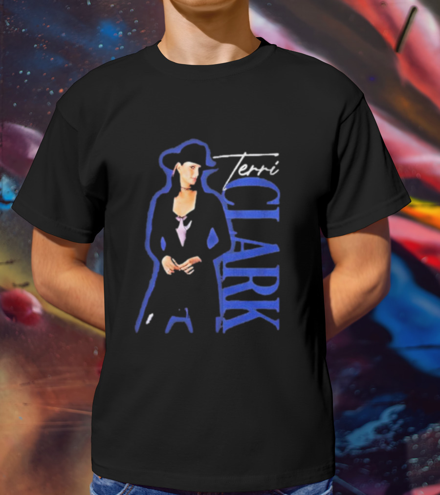 Terri Clark Fearless Vintage Black Hat And Blue Lettering T-Shirt