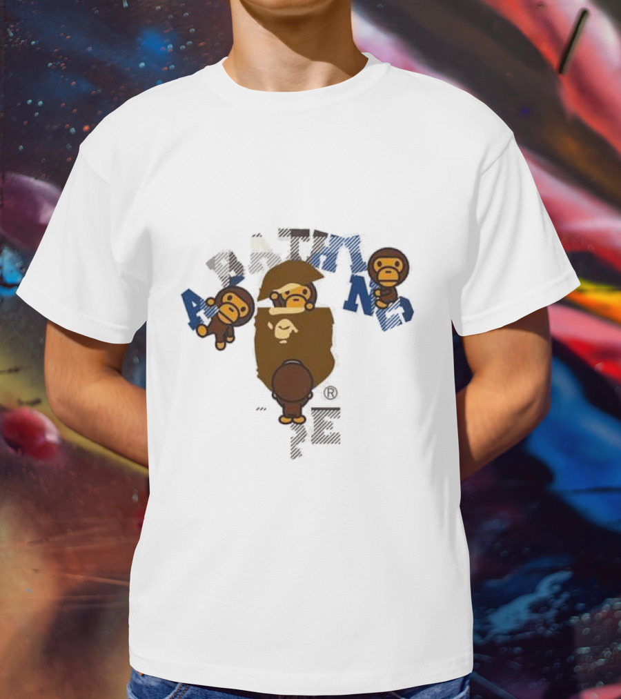 A Bathing Ape College Milo Bape Check T-Shirt