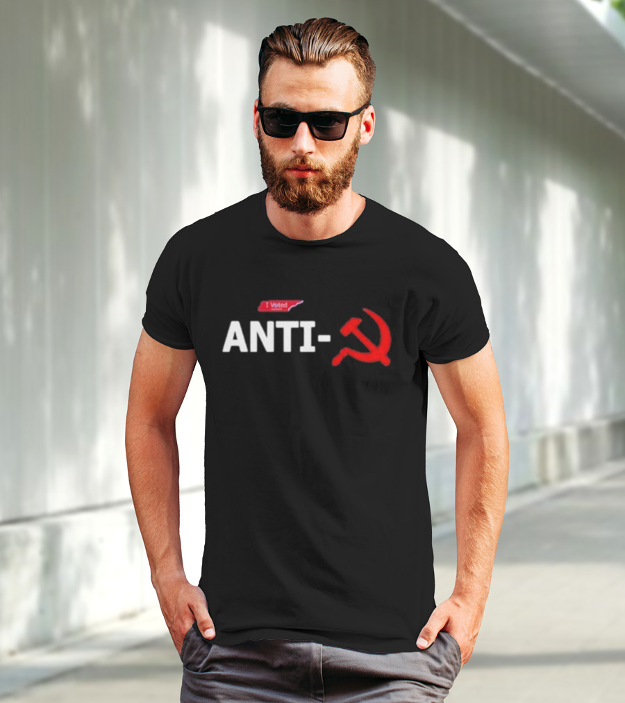 I Voted Anti-Communist Hammer And Sickle T-Shirt