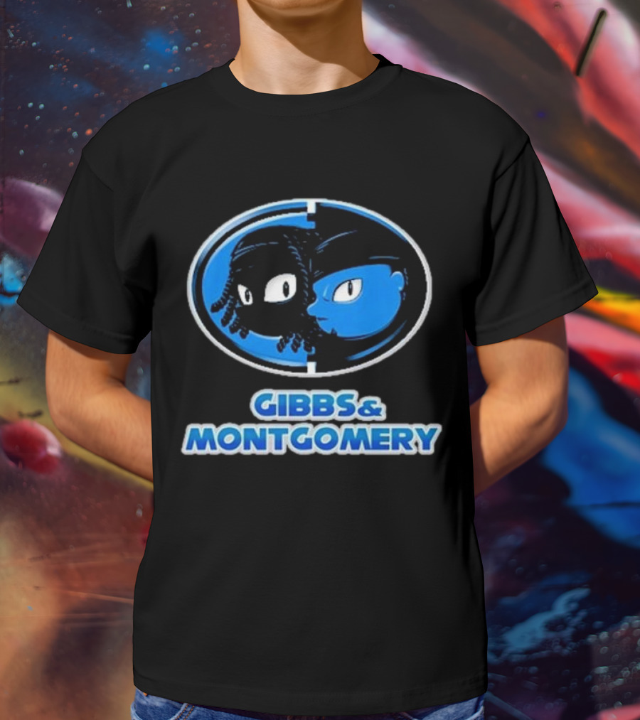 Gibbs And Montgomery Oval Characters Blue Emblem T-Shirt
