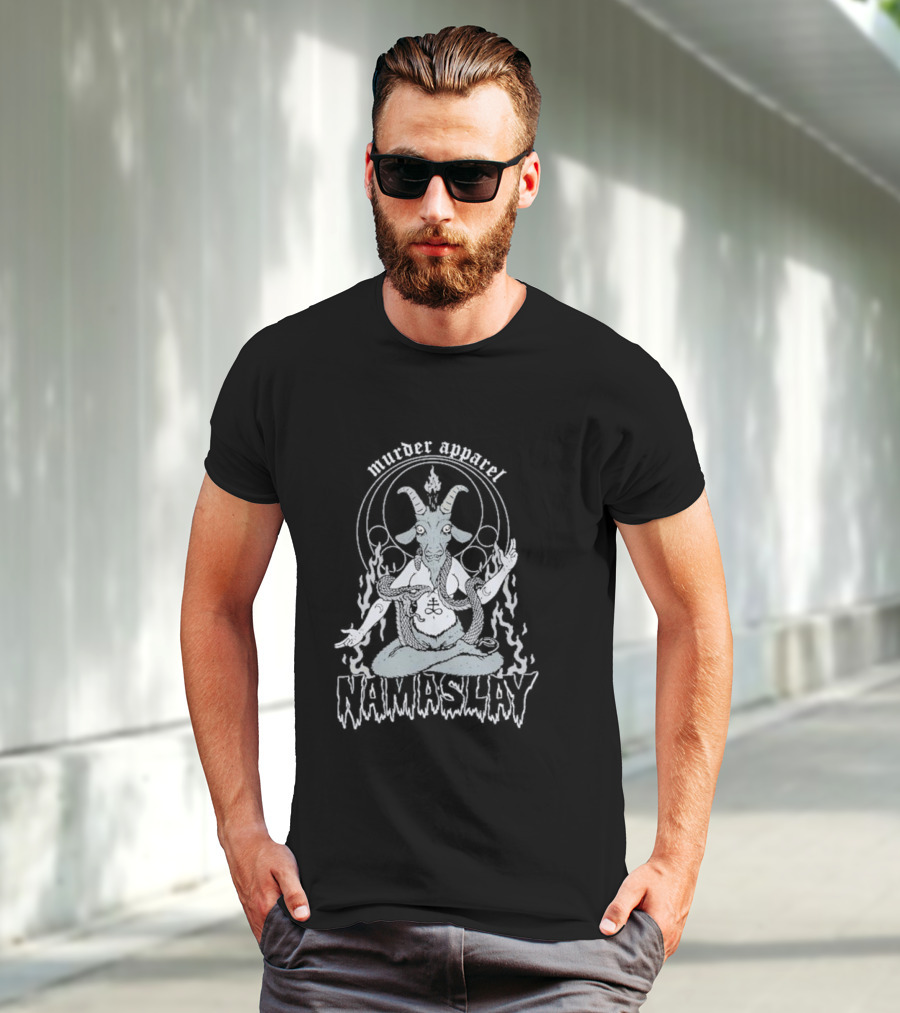 Murder Apparel Namaslay Goat Meditation With Fire And Serpent T-Shirt