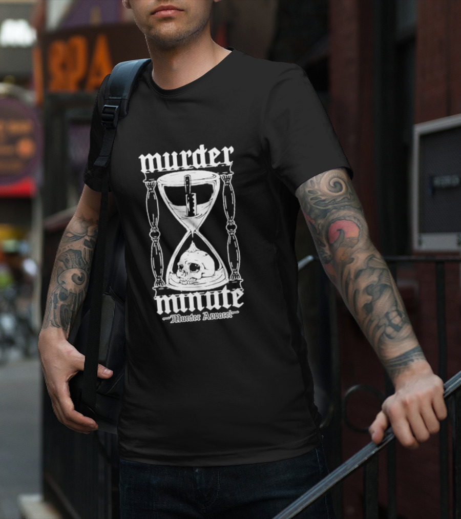 Murder Minute Hourglass Skull Murder T-Shirt