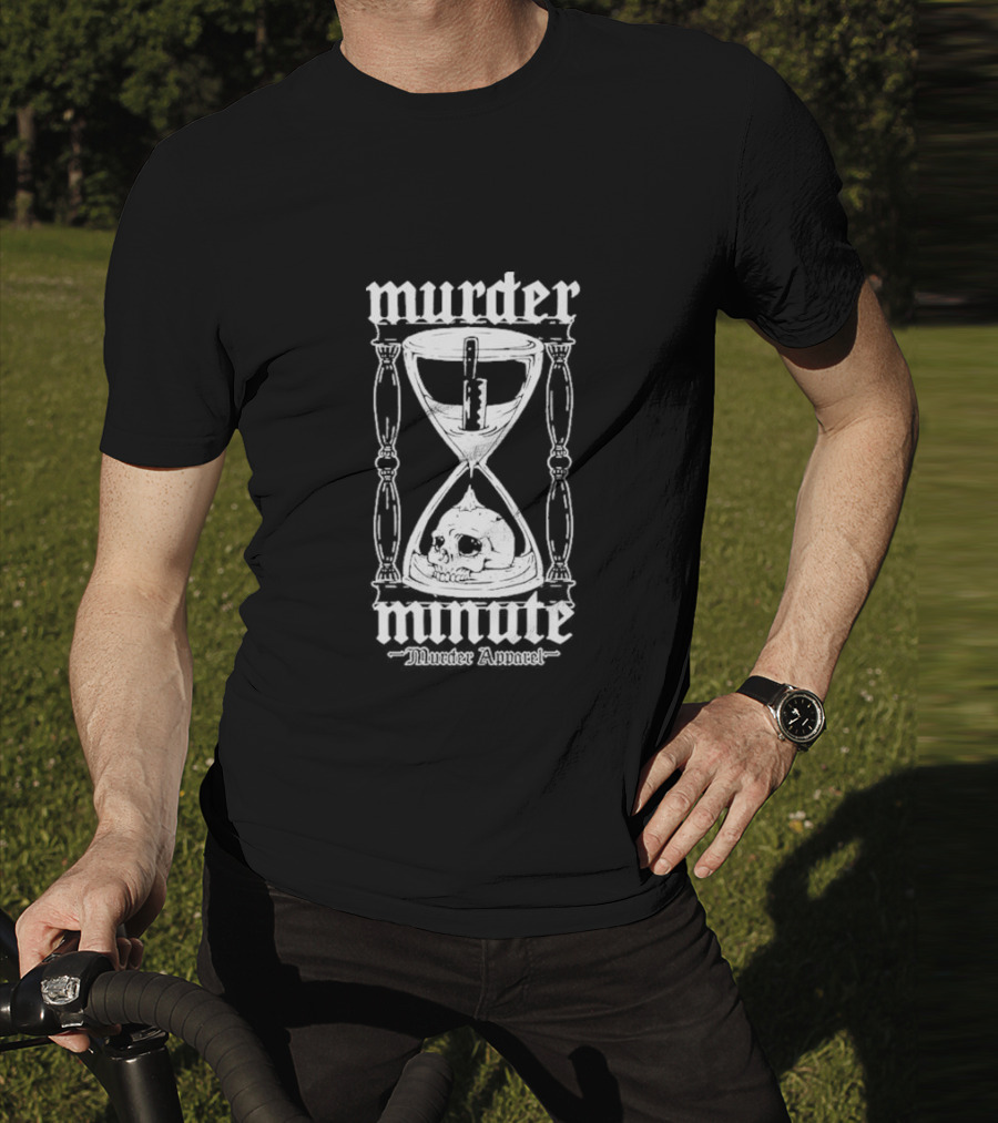 Murder Minute Hourglass Skull Murder T-Shirt
