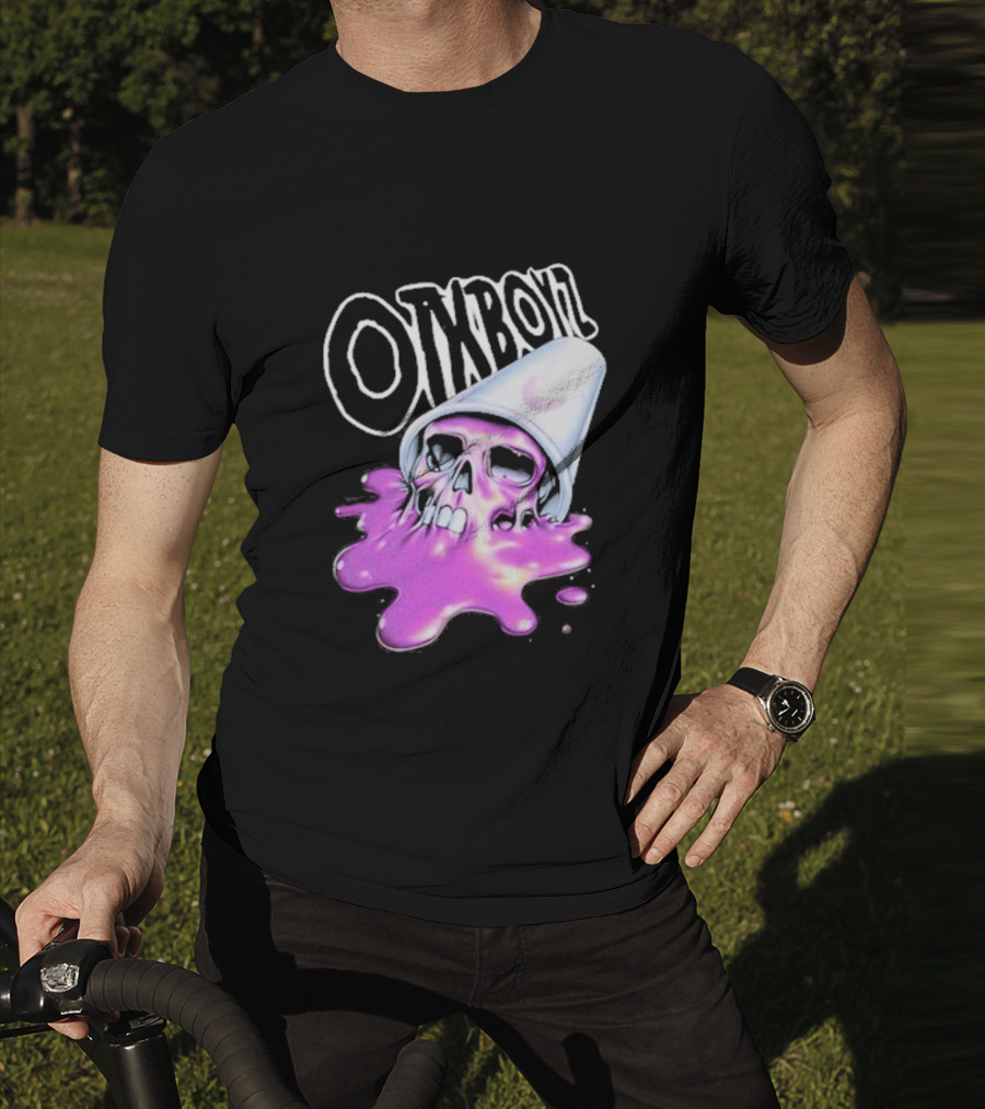 OTXBOYZ Purple Skull Overflowing With Oil Spill Aesthetic T-Shirt