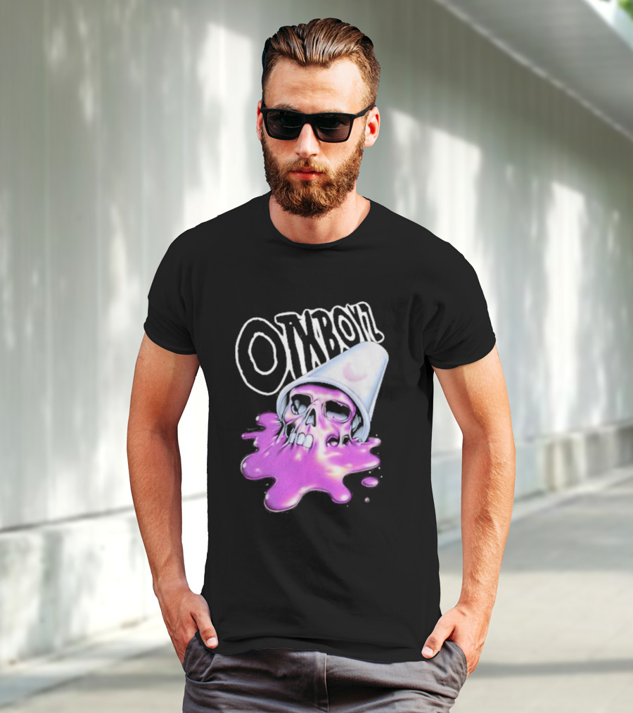 OTXBOYZ Purple Skull Overflowing With Oil Spill Aesthetic T-Shirt