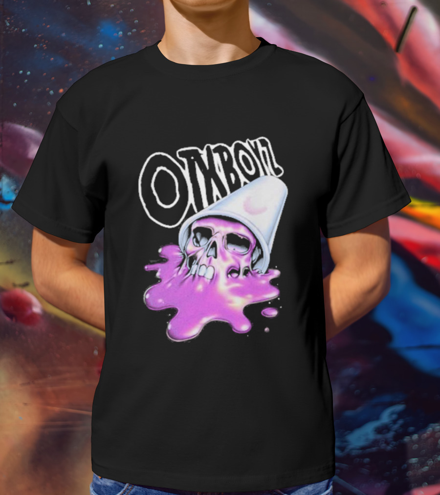 OTXBOYZ Purple Skull Overflowing With Oil Spill Aesthetic T-Shirt