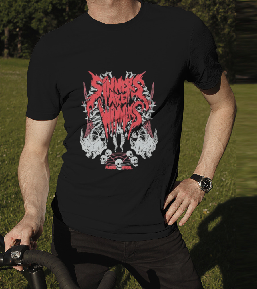 Sinners Are Winners Skull Spines Murder T-Shirt
