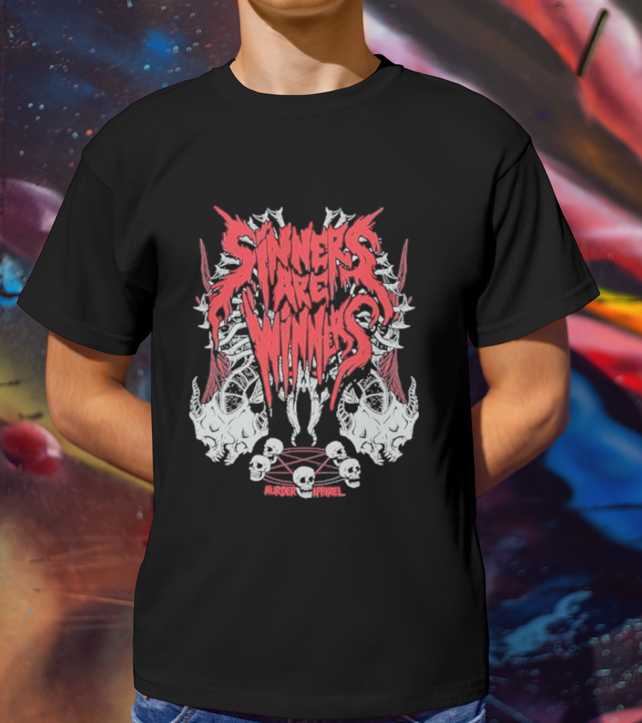 Sinners Are Winners Skull Spines Murder T-Shirt