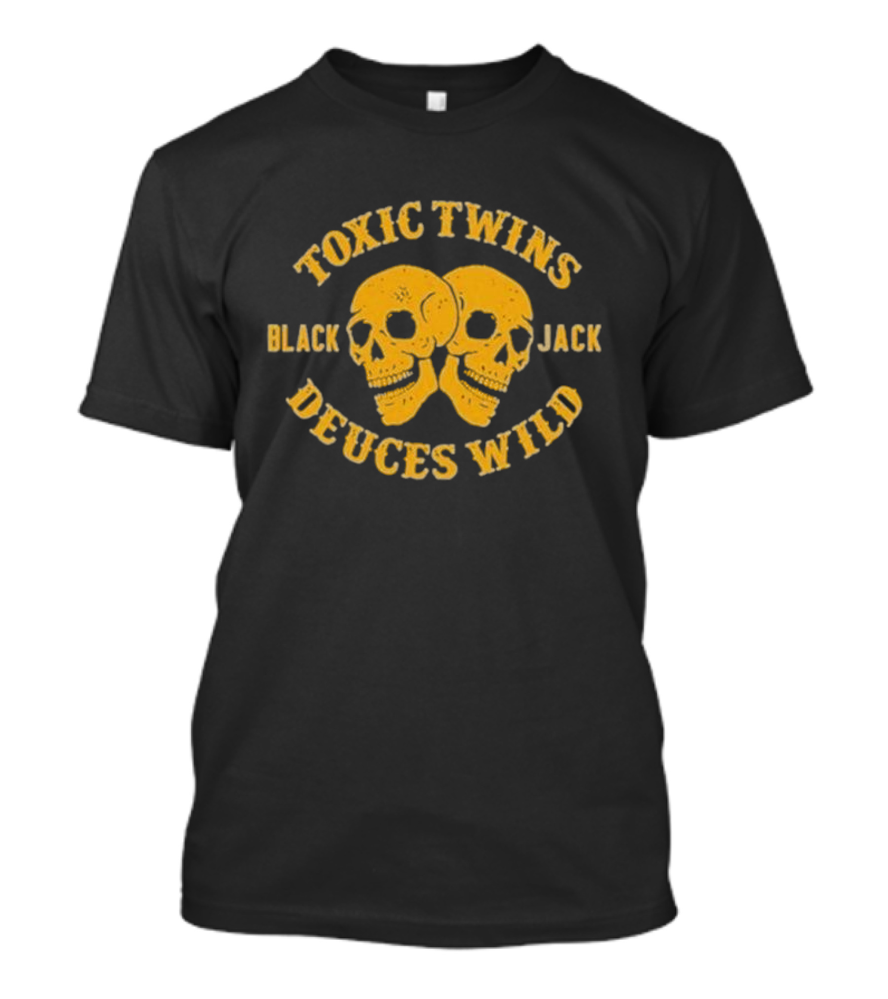 Toxic Twins Deuces Wild Black Jack Skull Skulls T-Shirt