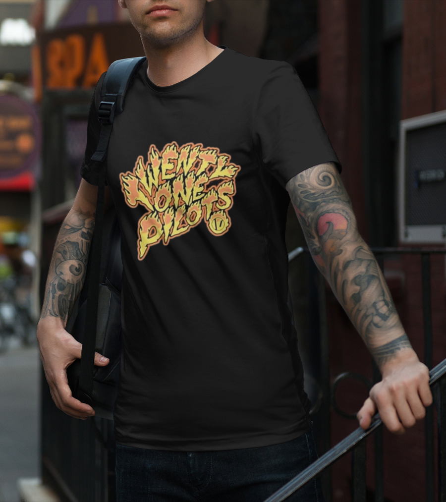 Twenty One Pilots Fiery Text Band T-Shirt