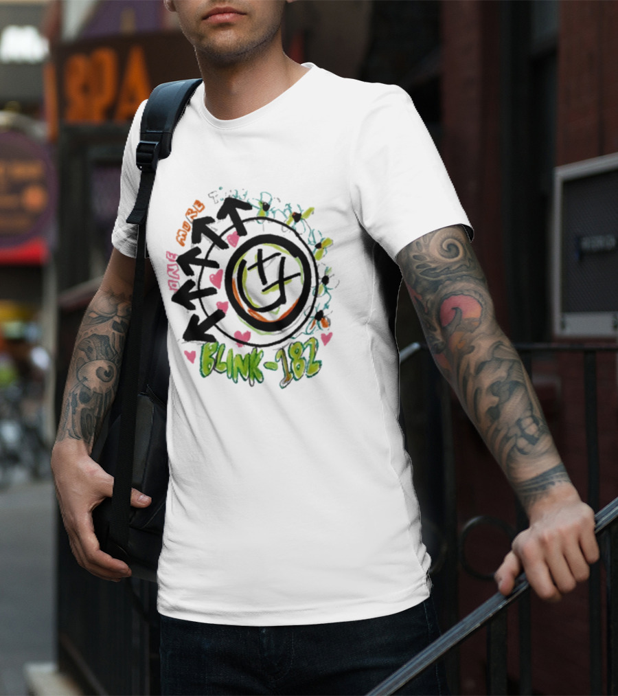Blink-182 One More Time Graffiti Arrows And Hearts T-Shirt