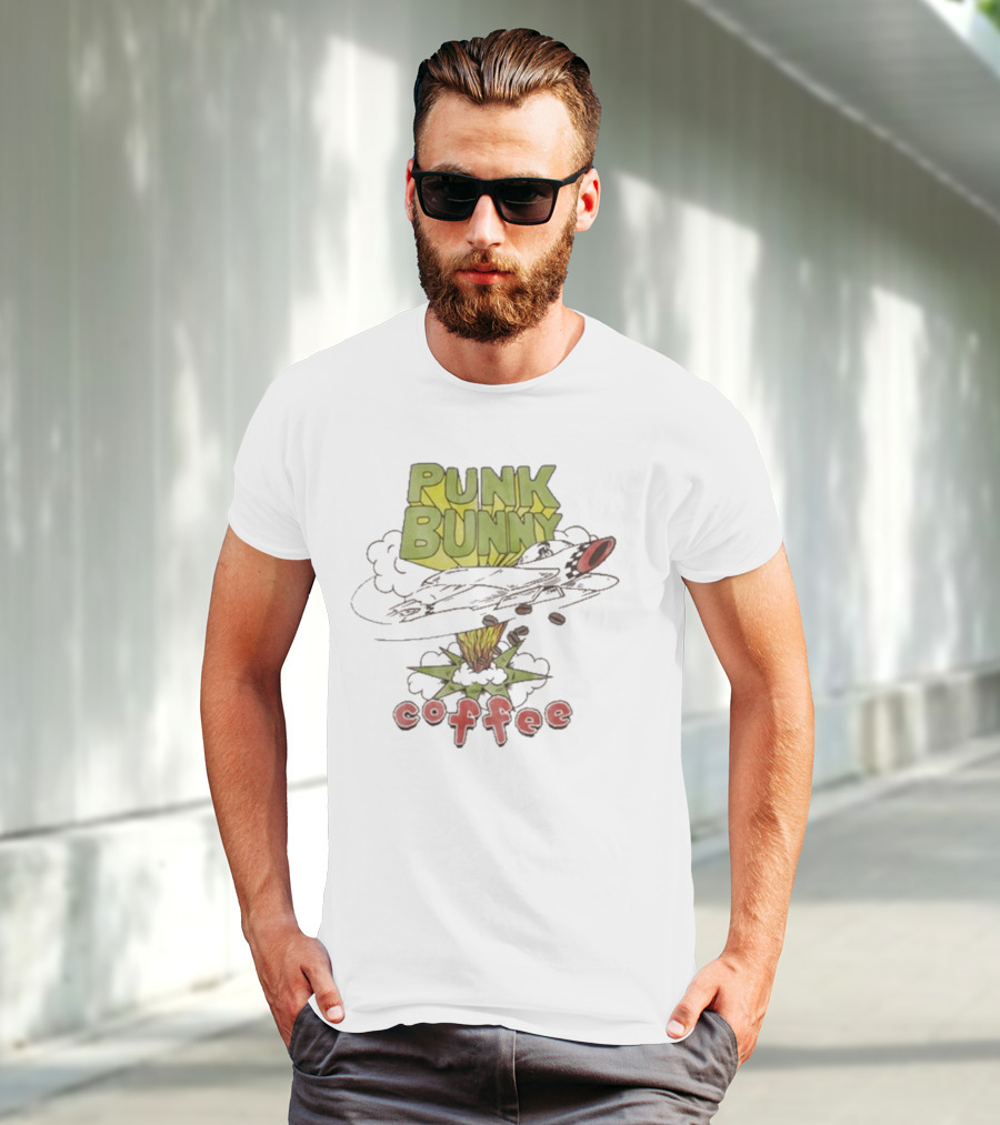 Green Day Punk Bunny Coffee Dookie Art Explosion T-Shirt