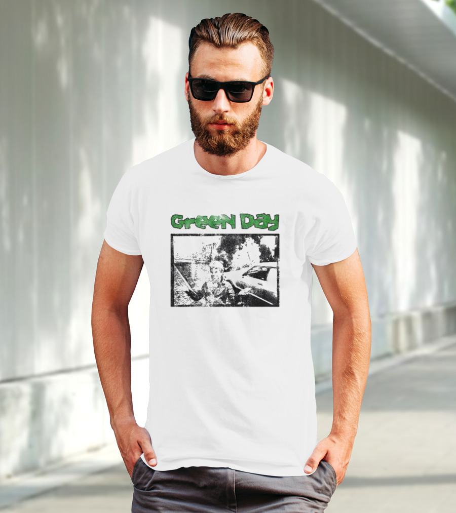 Green Day Vintage Style Graphic With Throwback T-Shirt