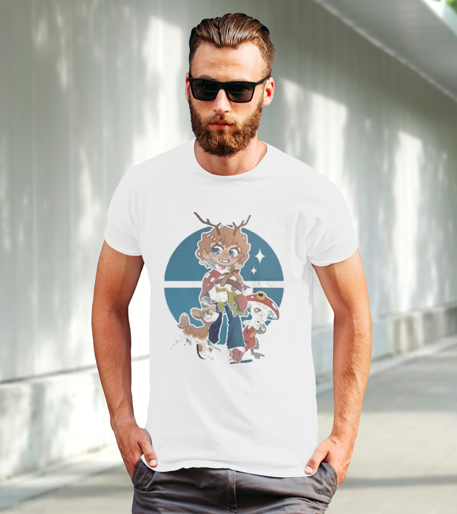 Snifferish And Cute Pokemon Inspired Character With Antlers And Forest Creatures T-Shirt