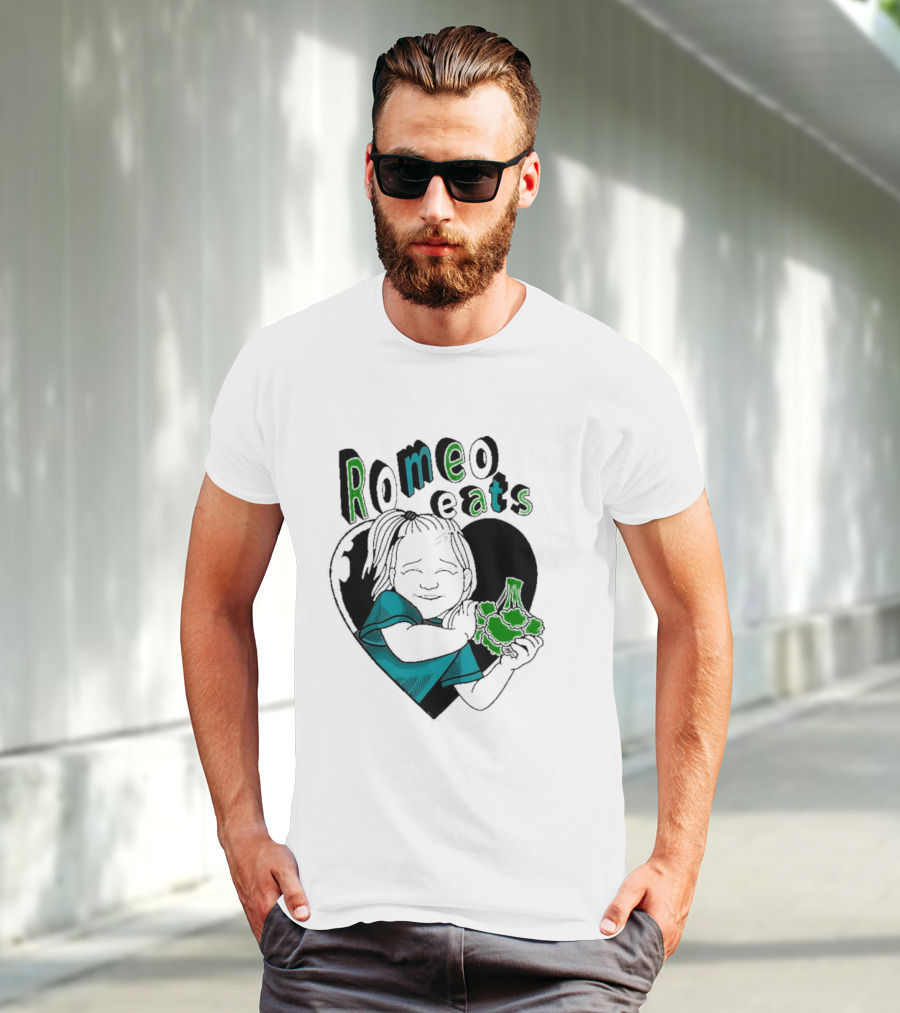 Romeo Eats Broccoli Heart Toddler Hug T-Shirt