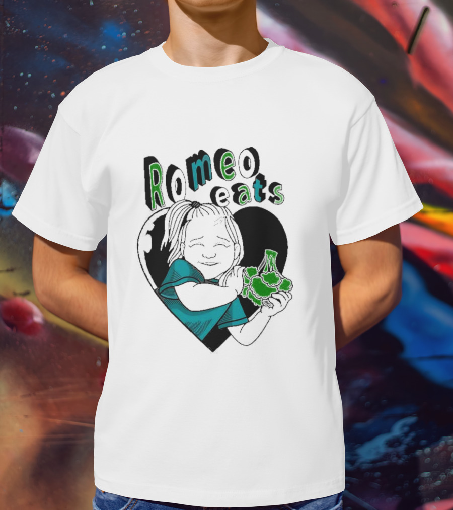 Romeo Eats Broccoli Heart Toddler Hug T-Shirt