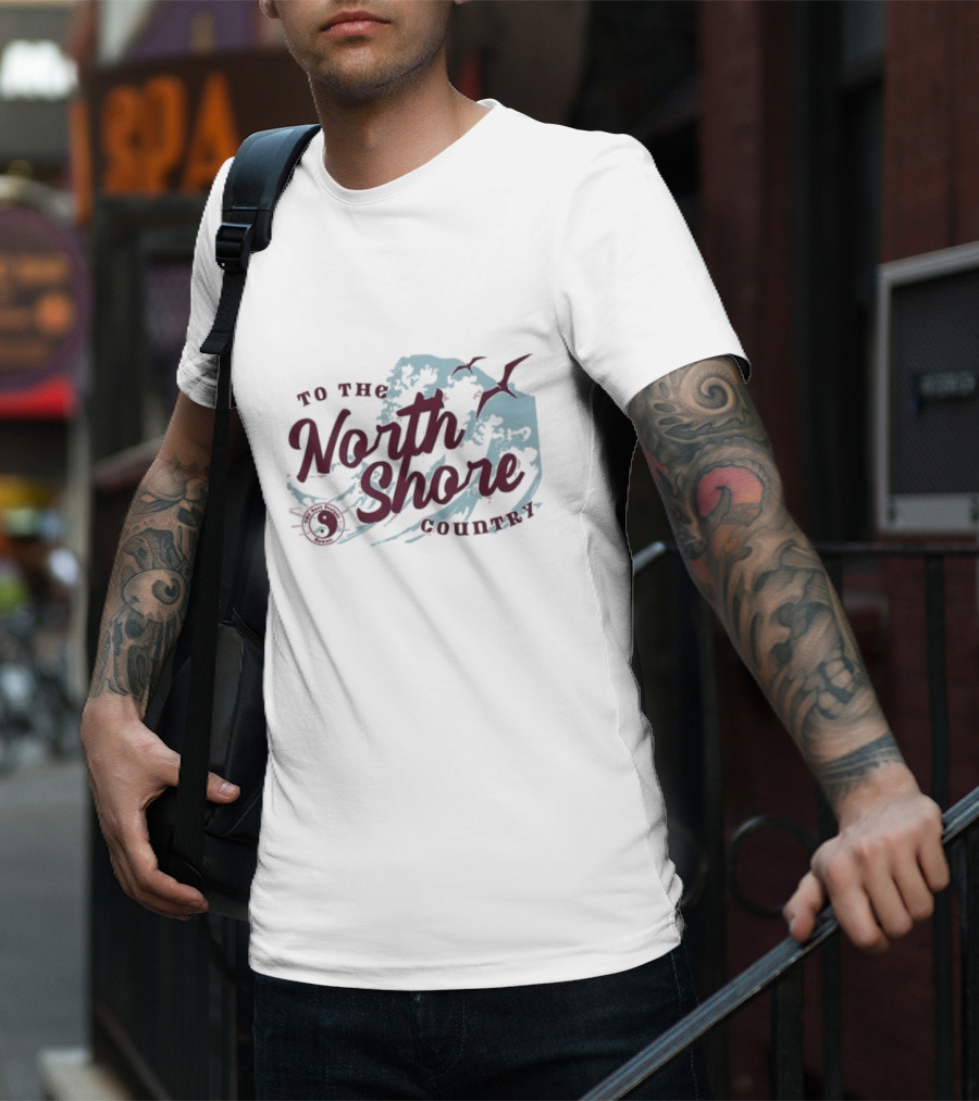 To The North Shore Country Yin Yang Wave Seagulls T-Shirt