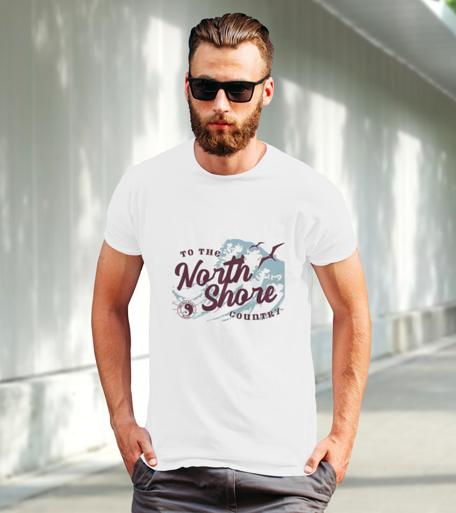 To The North Shore Country Yin Yang Wave Seagulls T-Shirt