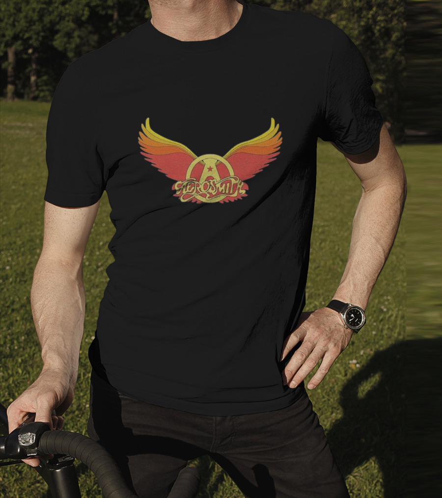 Aerosmith Winged Emblem Red Yellow Gradient T-Shirt
