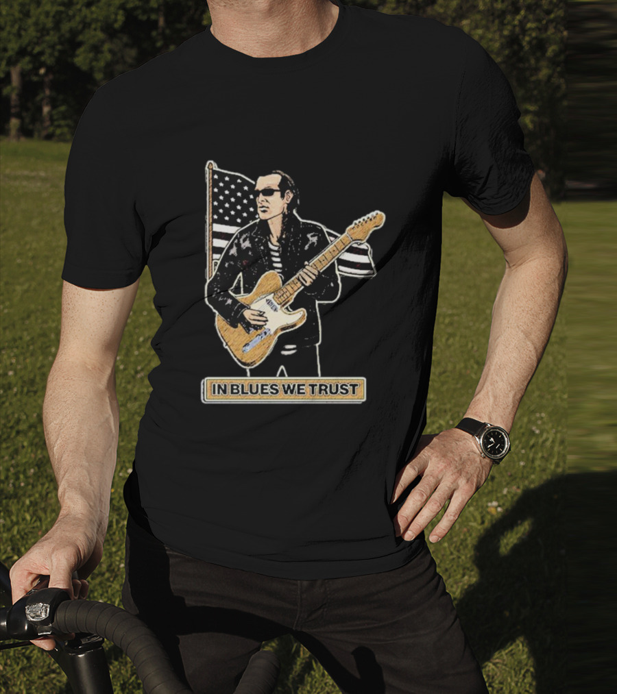 In Blues We Trust Joe Bonamassa Blues Hero American Flag Guitar T-Shirt