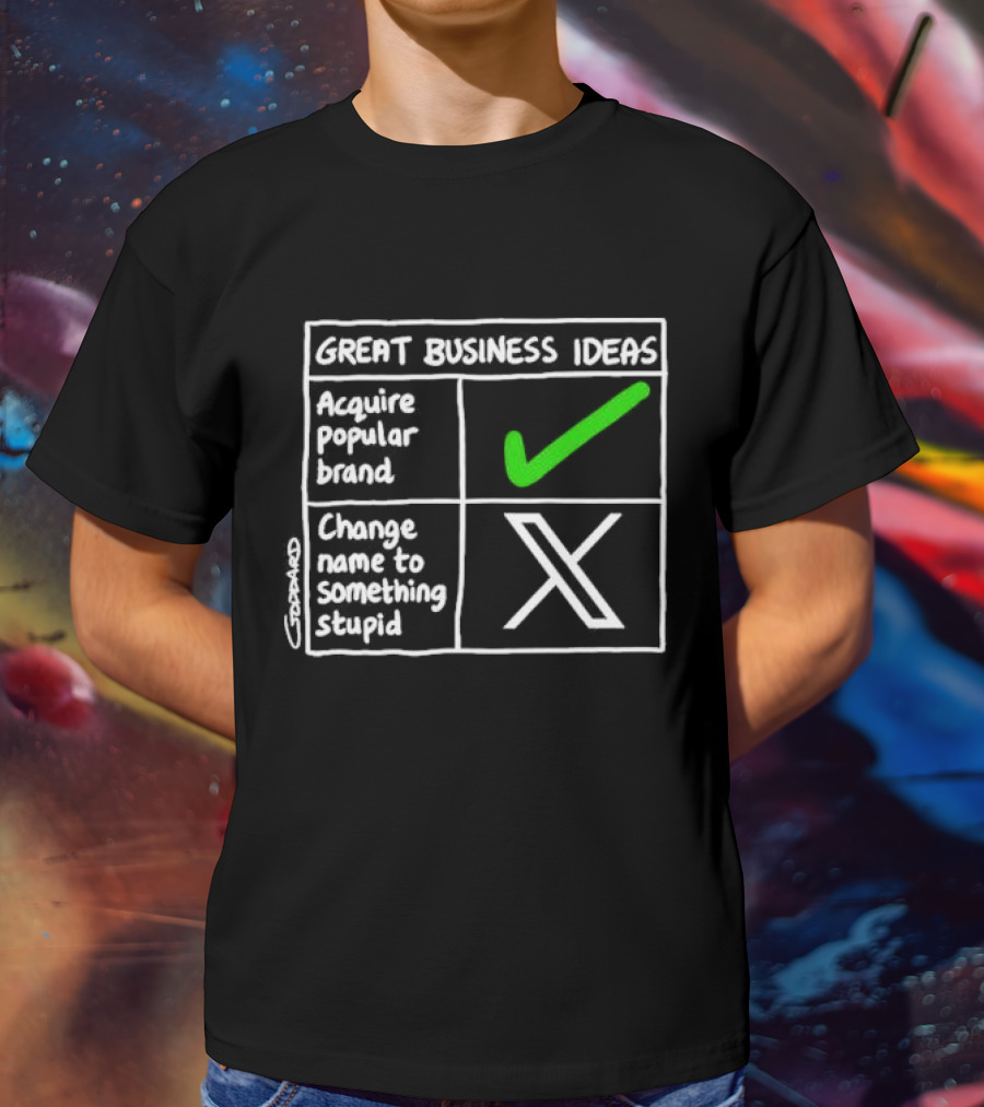 Great Business Ideas Acquire Popular Brand Change Name To X Something Stupid T-Shirt