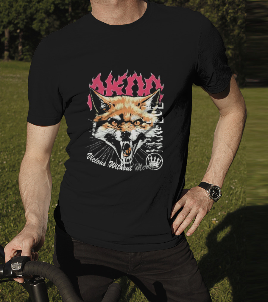 Akimo Vicious Without Mercy Orange Fox Crown T-Shirt