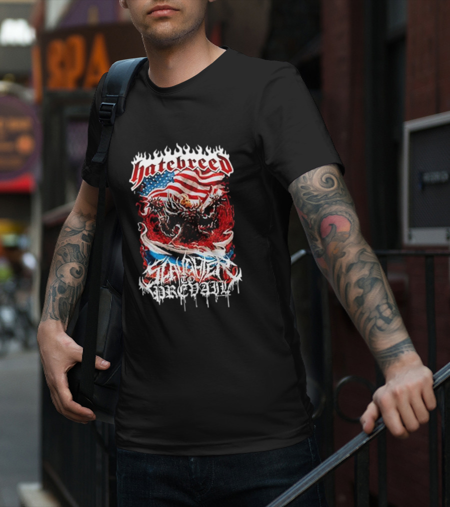 Hatebreed Slaughter To Prevail American Flag Demon T-Shirt