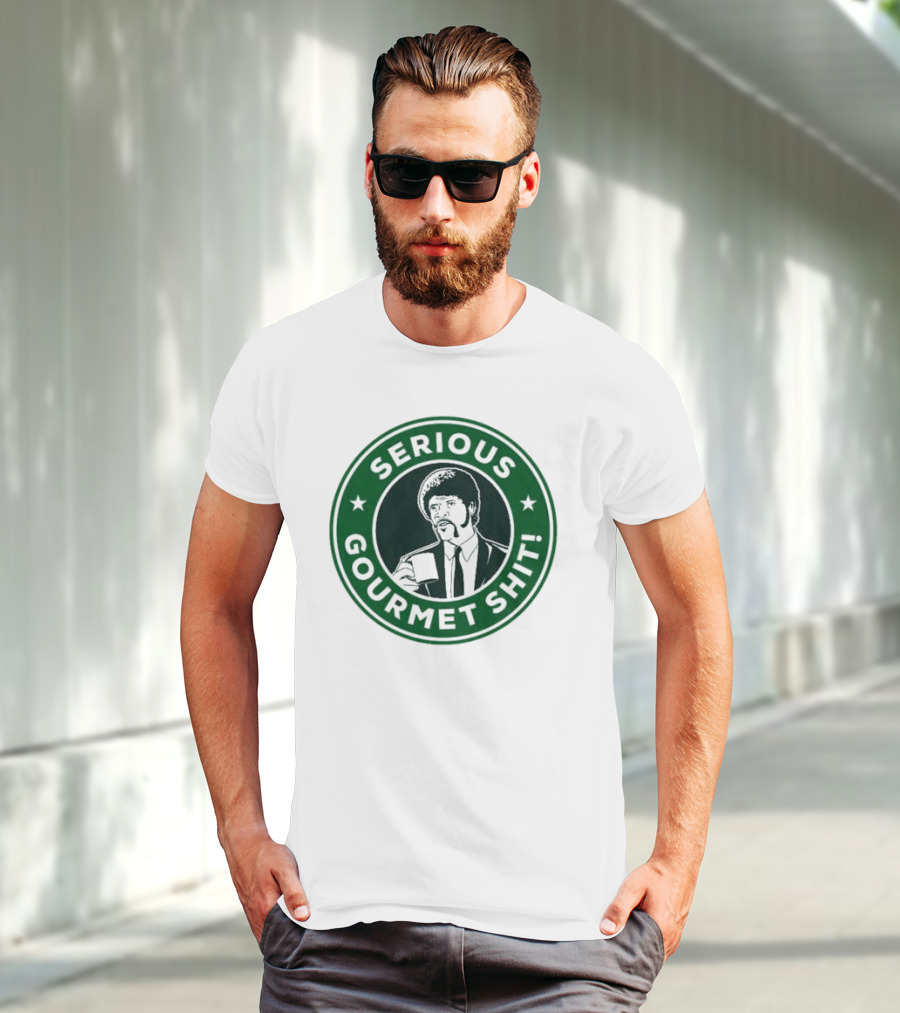 Serious Gourmet Shit Coffee Cup Meme Green Circle Emblem T-Shirt