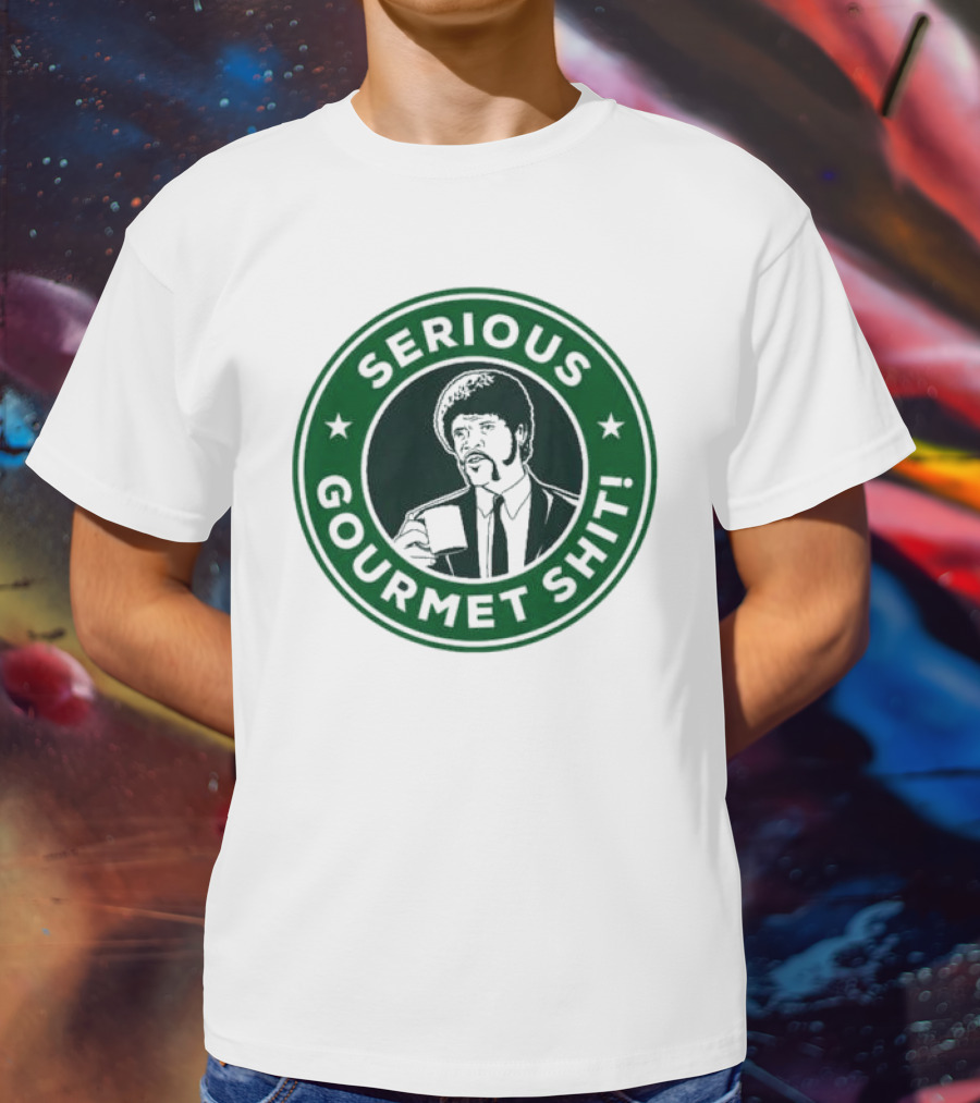 Serious Gourmet Shit Coffee Cup Meme Green Circle Emblem T-Shirt