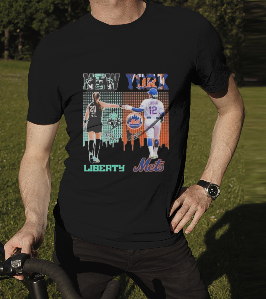 New York Liberty Sabrina Ionescu Francisco Lindor Mets T-Shirt