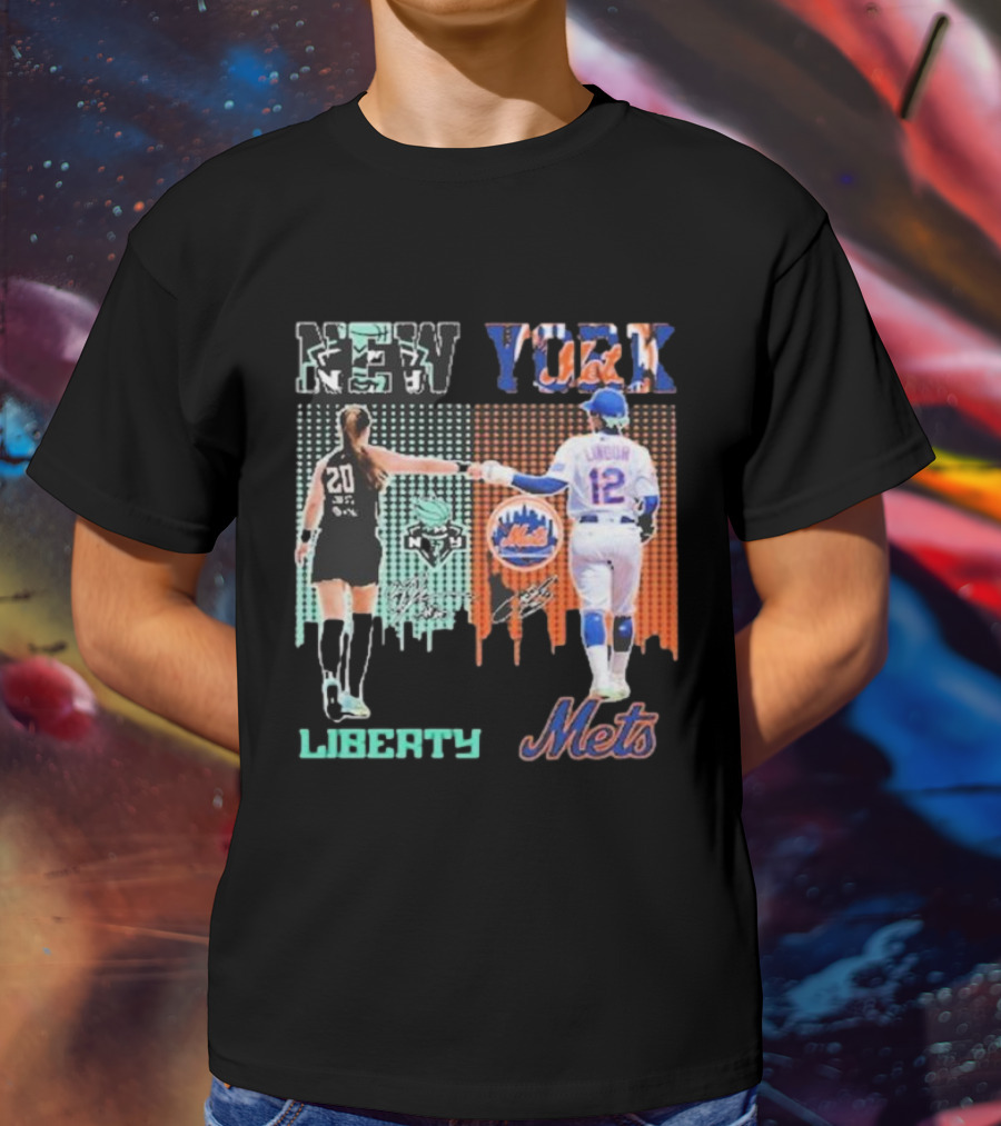 New York Liberty Sabrina Ionescu Francisco Lindor Mets T-Shirt