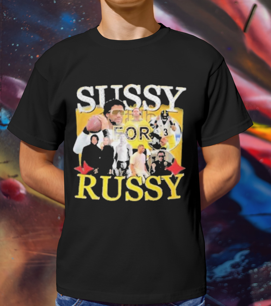 Sussy For Russy Football Photos Collage T-Shirt