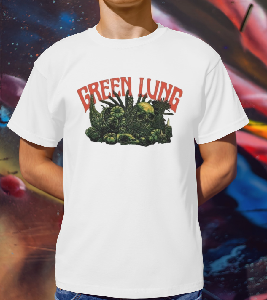 Green Lung Harvest Skull And Pumpkins T-Shirt