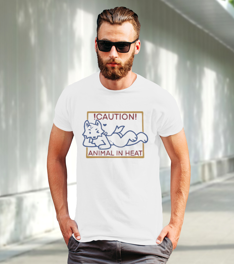 Caution Animal In Heat Wild Meat Superstar Warning T-Shirt