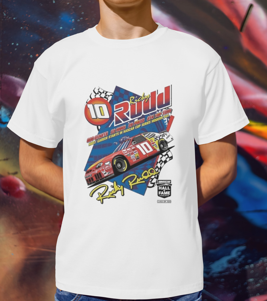 Ricky Rudd 2025 NASCAR Hall Of Fame Inductee 906 Starts 23 Wins 29 Top 5s 48 Top 10s Most Career Starts In NASCAR Cup Series Modern Era T-Shirt