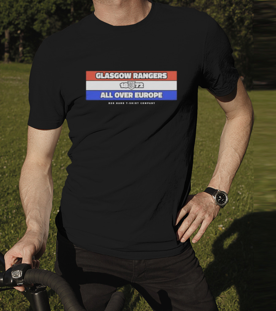Glasgow Rangers 1872 All Over Europe Red Hand T-Shirt Company T-Shirt
