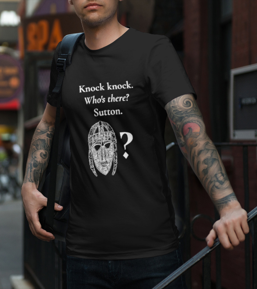 Knock Knock Who's There Sutton Helmet Image T-Shirt